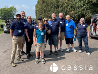 A group of chaplains pose for a picture at the 2023 Cassia Golf Tournament.