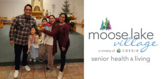 Rose, an international nurse at Moose Lake Village, poses for a picture with her family