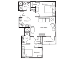 The Pines of Richfield Independent Living, 2 bedroom, 2 bathroom floor plan